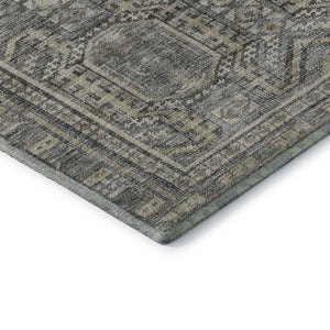 HomeRoots 10' X 14' Stylish Pewter & Gray Geometric Washable Area Rug with UV Protection for Busy Homes 708133
