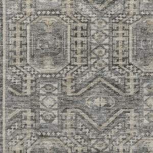 HomeRoots 10' X 14' Stylish Pewter & Gray Geometric Washable Area Rug with UV Protection for Busy Homes 708133
