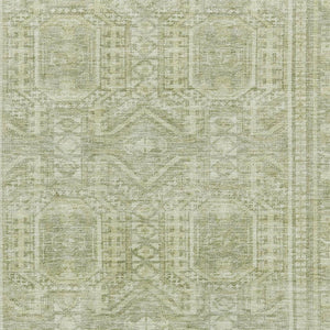 HomeRoots 5' X 8' Sage Green Geometric Area Rug – Washable, UV-Protected, Non-Slip, Perfect for Pets & Kids! 708135
