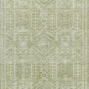HomeRoots 8' Stylish Sage & Fern Green Geometric Round Rug - Washable, UV Protected & Perfect for Families! 708136