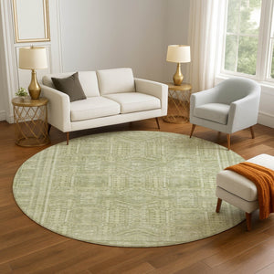 HomeRoots 8' X 10' Sage Geometric Area Rug – Washable, UV-Protected, Durable Design for High-Traffic Spaces 708137