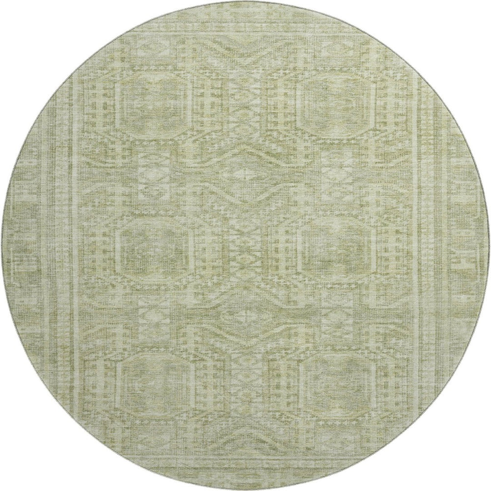HomeRoots 8' X 10' Sage Geometric Area Rug – Washable, UV-Protected, Durable Design for High-Traffic Spaces 708137
