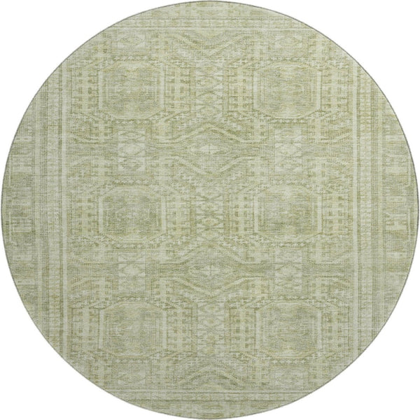 HomeRoots 8' X 10' Sage Geometric Area Rug – Washable, UV-Protected, Durable Design for High-Traffic Spaces 708137