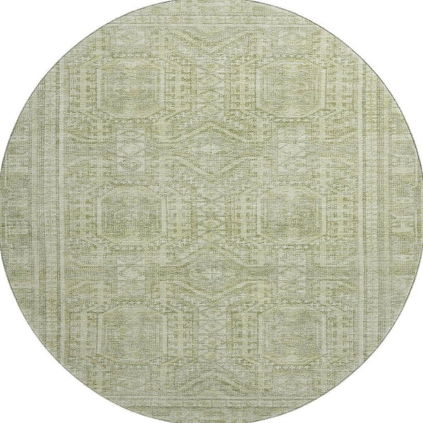 HomeRoots 8' X 10' Sage Geometric Area Rug – Washable, UV-Protected, Durable Design for High-Traffic Spaces 708137