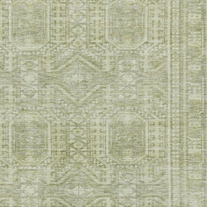 HomeRoots 9' X 12' Sage and Fern Green Geometric Area Rug – Washable, Stain Resistant, UV Protected Comfort 708138