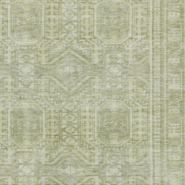 HomeRoots 9' X 12' Sage and Fern Green Geometric Area Rug – Washable, Stain Resistant, UV Protected Comfort 708138