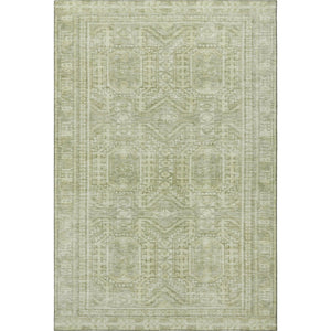 HomeRoots 10' X 14' Sage & Fern Green Geometric Area Rug - Washable, UV-Protected, Stain Resistant Comfort 708139
