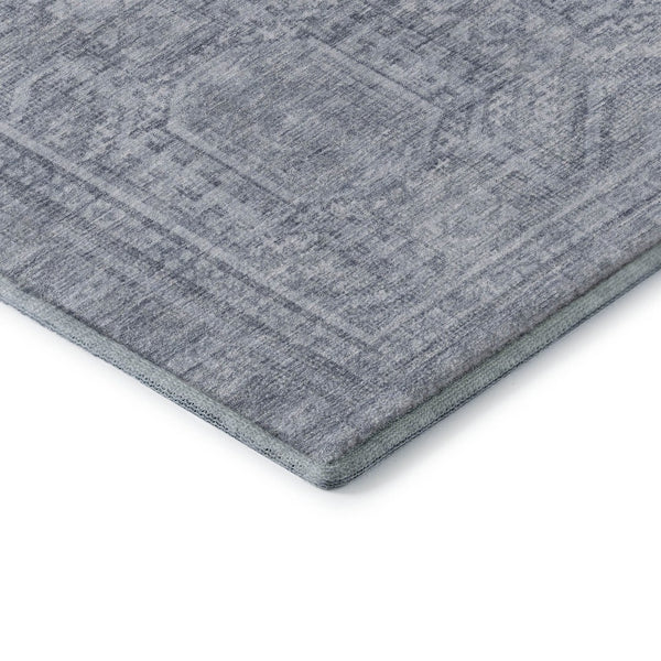 HomeRoots 5' X 8' Sky Blue & Gray Geometric Area Rug – Washable, Durable, UV Protected for Stylish Living Spaces 708141