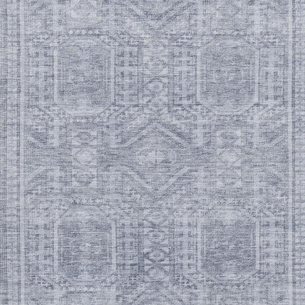 HomeRoots 5' X 8' Sky Blue & Gray Geometric Area Rug – Washable, Durable, UV Protected for Stylish Living Spaces 708141