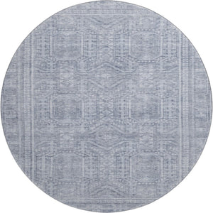 HomeRoots 8' X 10' Sky Blue & Gray Geometric Area Rug - Washable, Stain-Resistant, UV-Protected, Stylish Design 708143
