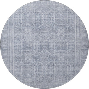 HomeRoots 8' X 10' Sky Blue & Gray Geometric Area Rug - Washable, Stain-Resistant, UV-Protected, Stylish Design 708143