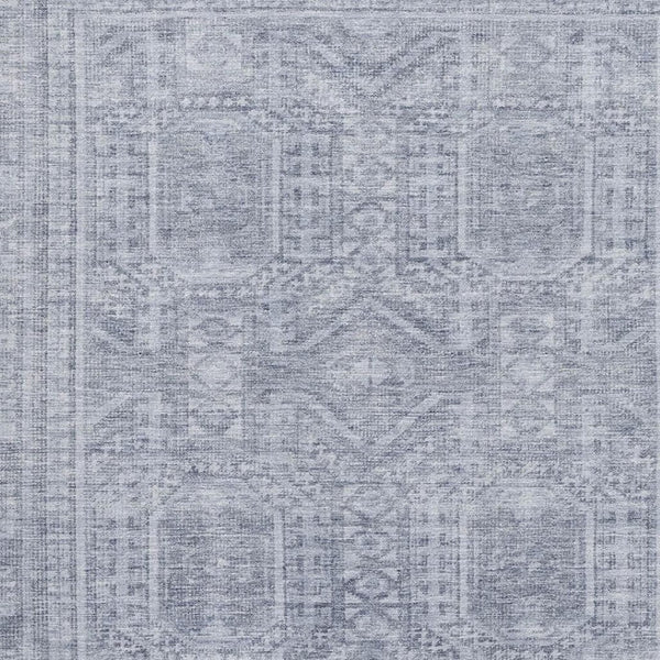HomeRoots 9' X 12' Sky Blue and Gray Geometric Area Rug – Washable, UV Protected, Perfect for Kids & Pets! 708144