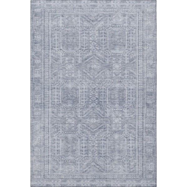HomeRoots 9' X 12' Sky Blue and Gray Geometric Area Rug – Washable, UV Protected, Perfect for Kids & Pets! 708144