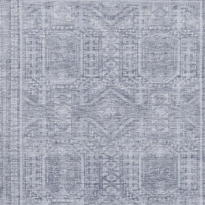 HomeRoots 10' X 14' Sky Blue & Gray Geometric Area Rug - Washable, UV-Protected, Non-Slip for Busy Homes 708145