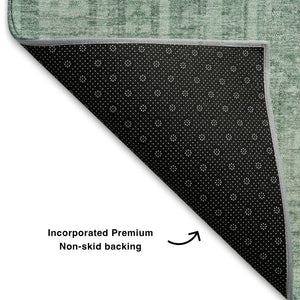 HomeRoots 8' X 10' Teal & Aqua Geometric Area Rug - Washable, UV Protected, Durable & Non-Slip for Homes 708149
