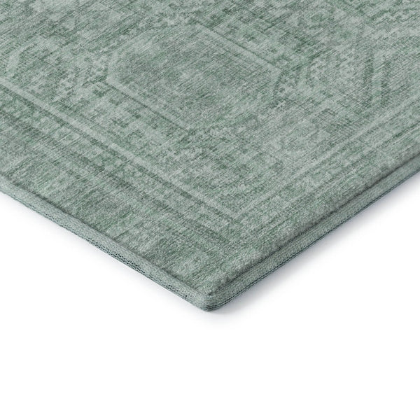 HomeRoots 8' X 10' Teal & Aqua Geometric Area Rug - Washable, UV Protected, Durable & Non-Slip for Homes 708149