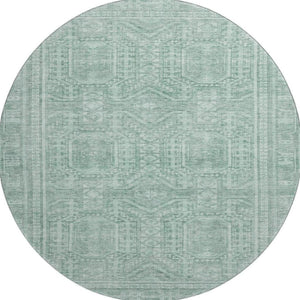 HomeRoots 8' X 10' Teal & Aqua Geometric Area Rug - Washable, UV Protected, Durable & Non-Slip for Homes 708149