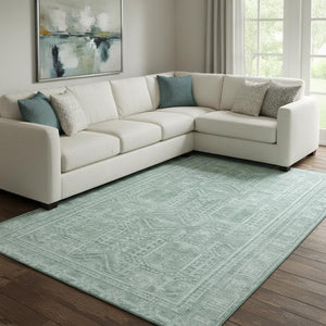 HomeRoots 9' X 12' Teal And Aqua Geometric Area Rug - Stylish, Washable, UV-Protected & Stain Resistant! 708150