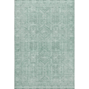 HomeRoots 9' X 12' Teal And Aqua Geometric Area Rug - Stylish, Washable, UV-Protected & Stain Resistant! 708150