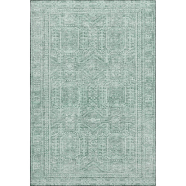 HomeRoots 9' X 12' Teal And Aqua Geometric Area Rug - Stylish, Washable, UV-Protected & Stain Resistant! 708150