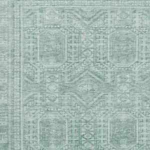 HomeRoots 9' X 12' Teal And Aqua Geometric Area Rug - Stylish, Washable, UV-Protected & Stain Resistant! 708150