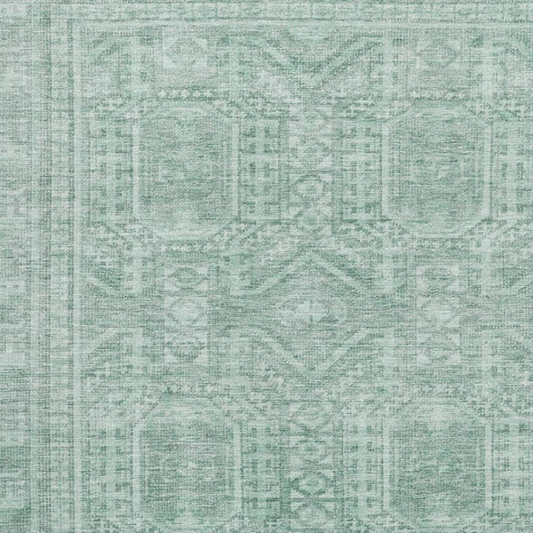 HomeRoots 9' X 12' Teal And Aqua Geometric Area Rug - Stylish, Washable, UV-Protected & Stain Resistant! 708150