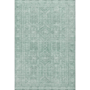 HomeRoots 9' X 12' Teal And Aqua Geometric Area Rug - Stylish, Washable, UV-Protected & Stain Resistant! 708150