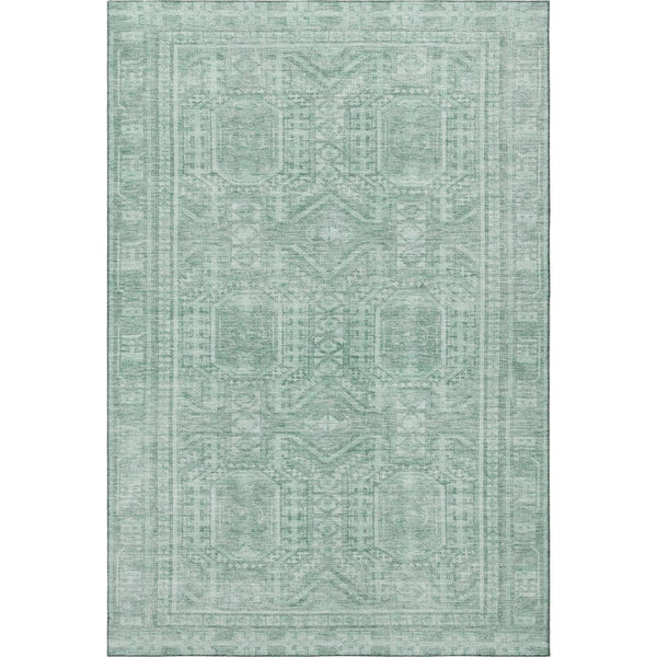 HomeRoots 9' X 12' Teal And Aqua Geometric Area Rug - Stylish, Washable, UV-Protected & Stain Resistant! 708150