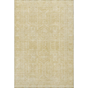 HomeRoots 8' Wheat and Beige Round Rug - Washable, UV-Protected, Stylish Geometric Design for Busy Homes 708154
