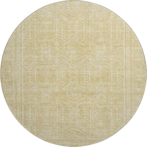 HomeRoots 8' X 10' Contemporary Wheat & Beige Geometric Washable Area Rug with UV Protection for Homes 708155