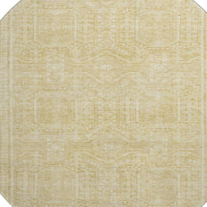 HomeRoots 8' X 10' Contemporary Wheat & Beige Geometric Washable Area Rug with UV Protection for Homes 708155