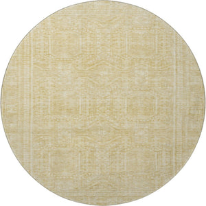 HomeRoots 8' X 10' Contemporary Wheat & Beige Geometric Washable Area Rug with UV Protection for Homes 708155