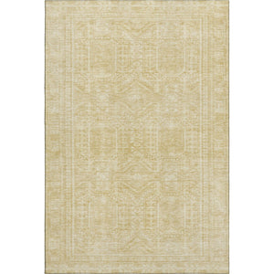 HomeRoots 9' x 12' Wheat and Beige Geometric Area Rug - Washable, UV-Protected, Stain-Resistant for High-Traffic Spaces 708156