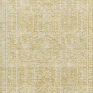 HomeRoots 9' x 12' Wheat and Beige Geometric Area Rug - Washable, UV-Protected, Stain-Resistant for High-Traffic Spaces 708156