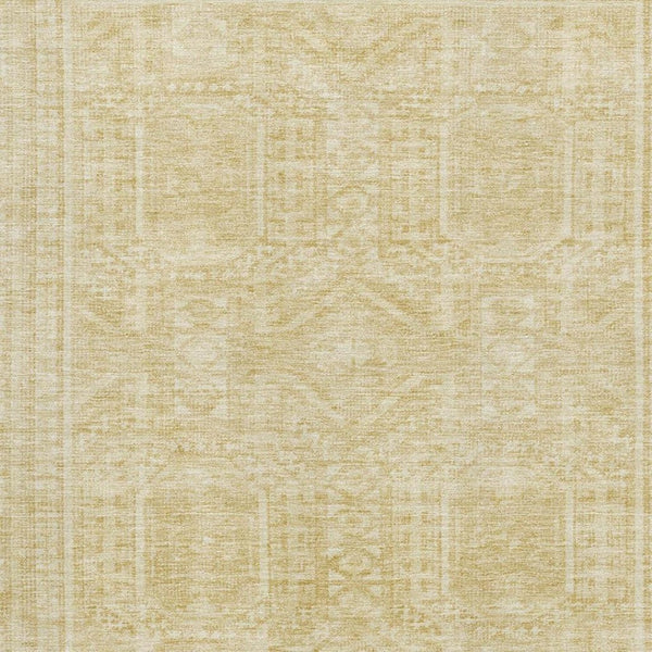 HomeRoots 10' X 14' Wheat & Beige Geometric Area Rug - Washable, UV Protected, and Perfect for Families! 708157