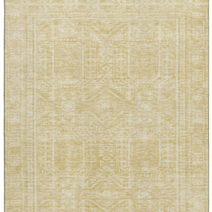 HomeRoots 10' X 14' Wheat & Beige Geometric Area Rug - Washable, UV Protected, and Perfect for Families! 708157