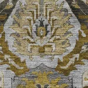 HomeRoots 9' X 12' Brown And Gray Ikat Area Rug - Stylish, Washable, UV-Resistant, Perfect for Pets & Kids! 708162