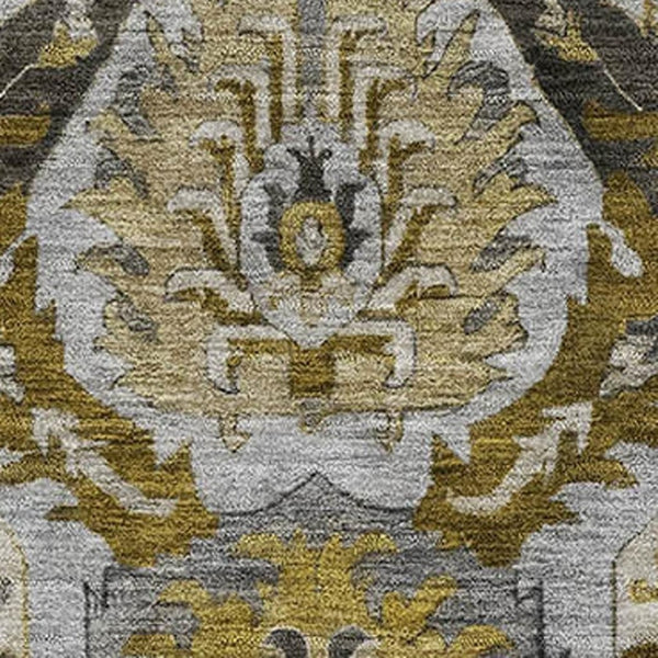 HomeRoots 9' X 12' Brown And Gray Ikat Area Rug - Stylish, Washable, UV-Resistant, Perfect for Pets & Kids! 708162
