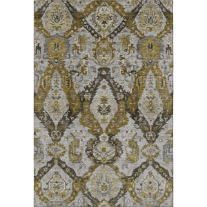 HomeRoots 9' X 12' Brown And Gray Ikat Area Rug - Stylish, Washable, UV-Resistant, Perfect for Pets & Kids! 708162