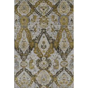 HomeRoots 10' X 14' Ikat Area Rug in Brown & Gray – Washable, UV-Protected, Stain-Resistant for Busy Homes 708163