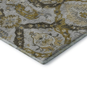 HomeRoots 10' X 14' Ikat Area Rug in Brown & Gray – Washable, UV-Protected, Stain-Resistant for Busy Homes 708163