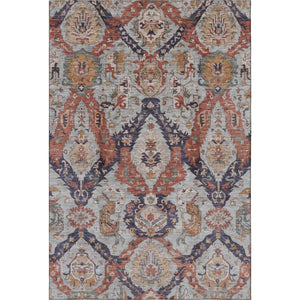 HomeRoots 9' X 12' Blue Copper Ikat Area Rug - Washable, Stain-Resistant & UV Protected for Busy Homes 708168