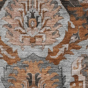 HomeRoots 8' Washable Ikat Round Rug with UV Protection - Durable, Stylish, and Perfect for Family Spaces! 708178
