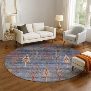 HomeRoots 8' X 10' Floral Washable Area Rug - Durable, Stain Resistant, UV Protected for Indoor & Outdoor Use 708197