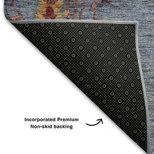 HomeRoots 8' X 10' Floral Washable Area Rug - Durable, Stain Resistant, UV Protected for Indoor & Outdoor Use 708197