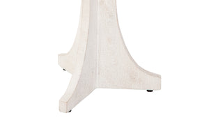 Basset Mirror Tait Accent Table - Boho Coastal Design With Solid Mango Wood & Textured White-washed Finish White Mango Wood 7082-lr-223