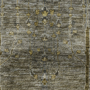 HomeRoots 8' X 10' Elegant Pewter and Gold Floral Area Rug - Washable, UV Protected, Stain Resistant Design 708203
