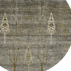 HomeRoots 8' X 10' Elegant Pewter and Gold Floral Area Rug - Washable, UV Protected, Stain Resistant Design 708203