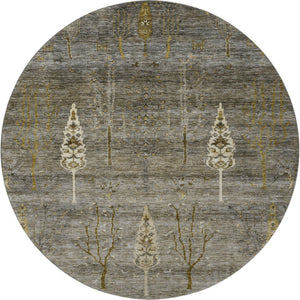 HomeRoots 8' X 10' Elegant Pewter and Gold Floral Area Rug - Washable, UV Protected, Stain Resistant Design 708203