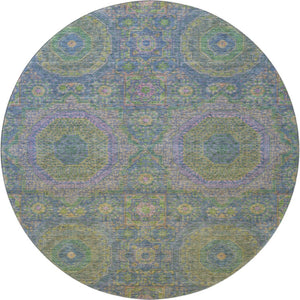HomeRoots 8' X 10' Vibrant Medallion Washable Area Rug with UV Protection - Ideal for Homes with Kids & Pets 708209
